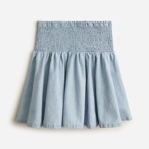 Jcrew Smocked-waist Chambray mini skirt
